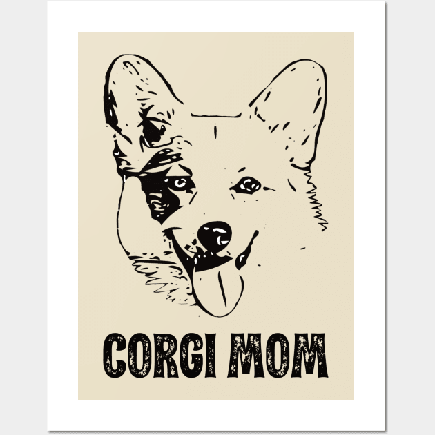 Corgi Mom - Corgi Dog Mom Wall Art by DoggyStyles